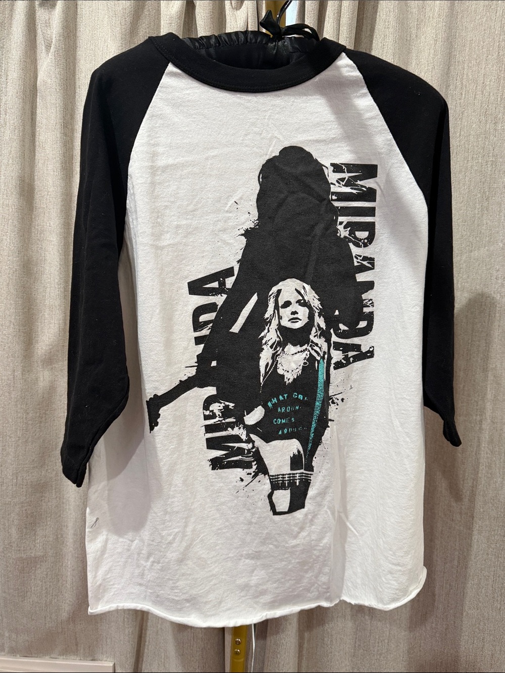 Black & White Raglan Graphic miranda lambert baseball Shirt L